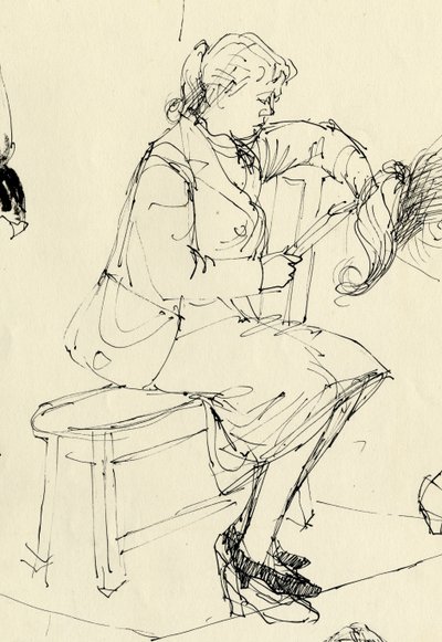 Istuva nainen lukee, 1953. tekijältä Shirley Markham