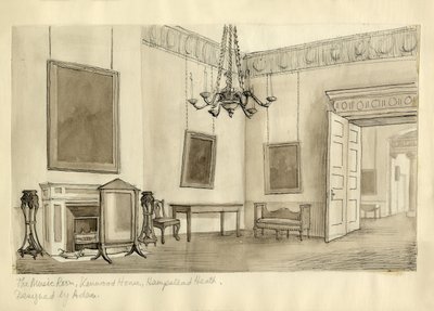 "Musiikkihuone, Kenwood House, Hampstead Heath", vuodelta 1950. tekijältä Shirley Markham