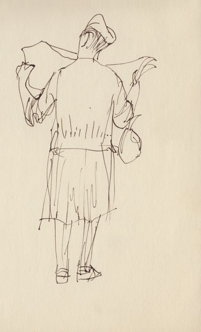 Nainen lukemassa sanomalehteä, 1950. tekijältä Shirley Markham