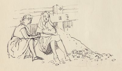 Naiset rannalla, Englannin etelärannikolla, vuodelta 1950. tekijältä Shirley Markham