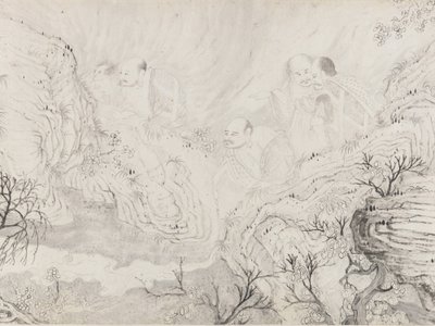 Kuusitoista Luohania, päivätty 1667. tekijältä Shitao