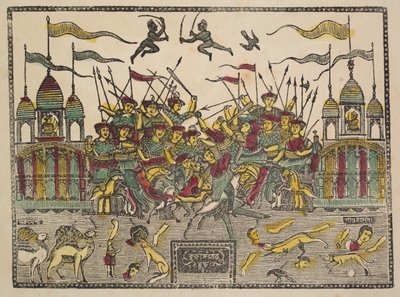 Taistelukohtaus, 1800-luku. tekijältä Shri Gobinda Chandra Roy