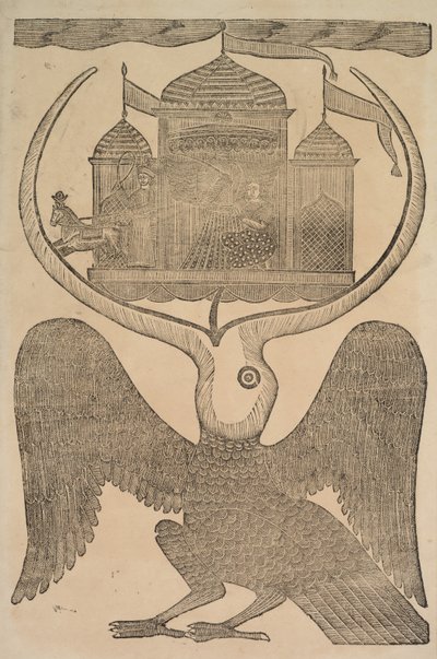 Jatayu Rama myyttinen lintu estää Ravanan vaunun, yrittää estää Sitan sieppauksen, 1800-luku. tekijältä Shri Gobinda Chandra Roy