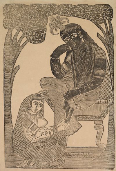 Radha silitti Krishnan jalkoja tekijältä Shri Gobinda Chandra Roy