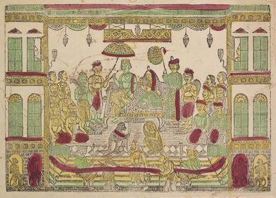 Rama ja Sita kuninkaallisessa palatsissa (recto) tekijältä Shri Gobinda Chandra Roy