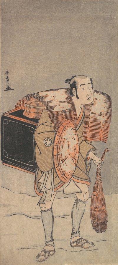 Otani Tomoemon kauppiaana, joka kulki lumen läpi, n. 1778. tekijältä Shunsho