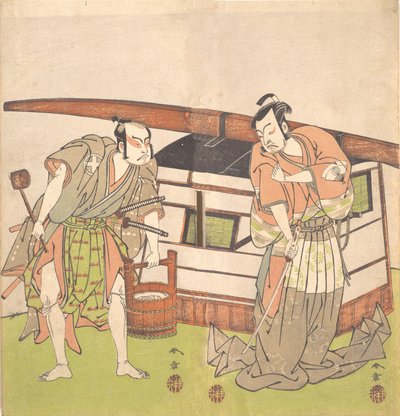 Näyttelijä Otani Hiroji III ja näyttelijä Onoe Kikugoro I, n. 1778. tekijältä Shunsho