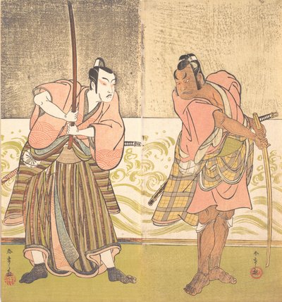 Näyttelijä Sakata Hangoro II ja näyttelijä Matsumoto Koshiro IV, 1700-luvun loppu. tekijältä Shunsho