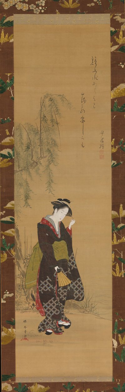 Nainen pajupuun alla, 1700-luku. tekijältä Shunsho