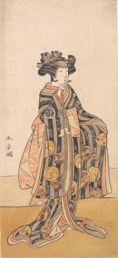 Yoshizawa Iroha com a dona Tomoe Gozen Standing on the Bank, 1774 o 1775. finlandès tekijältä Shunsho