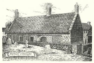 Almshouses at Beaminster (kaiverrus) tekijältä Sidney Heath