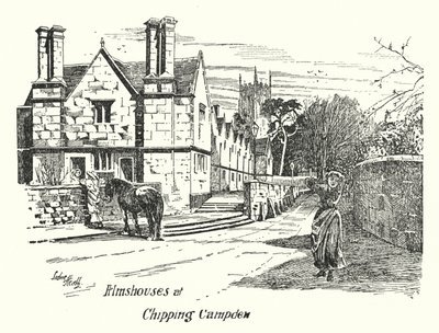 Almshouses Chipping Campdenissa (kaiverrus) tekijältä Sidney Heath