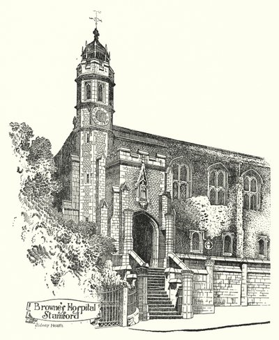Brownen sairaala, Stamford (kaiverrus) tekijältä Sidney Heath