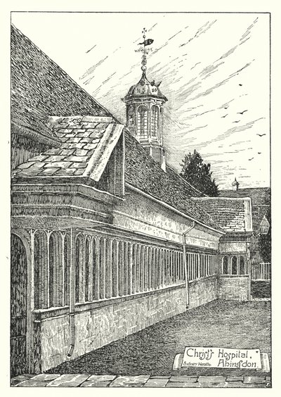 Kristuksen sairaala, Abingdon (kaiverrus) tekijältä Sidney Heath