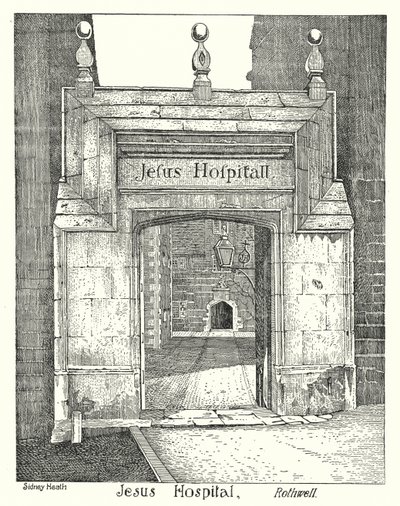 Jeesuksen sairaala, Rothwell (kaiverrus) tekijältä Sidney Heath