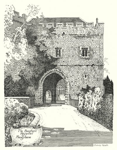 Bonifacen sairaala, Maidstone (kaiverrus) tekijältä Sidney Heath