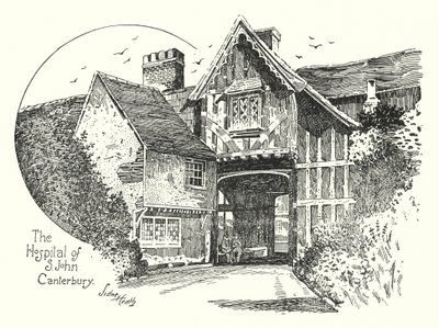 S Johnin sairaala, Canterbury (kaiverrus) tekijältä Sidney Heath