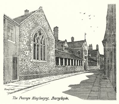 Penrose Almshouses, Barnstaple (kaiverrus) tekijältä Sidney Heath