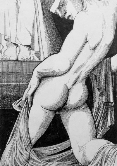 Ganymedes ennen Zeusta, 1923 (muste & wc) tekijältä Sidney Hunt