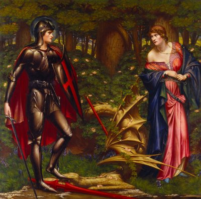 St. George and the Dragon (öljy kankaalle) tekijältä Sidney Meteyard