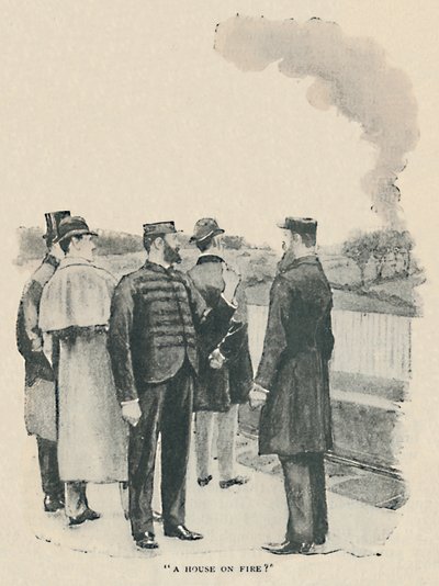 Tulessa oleva talo, 1892 tekijältä Sidney Paget
