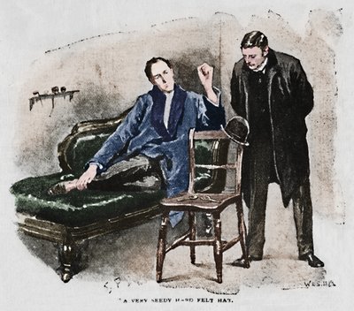 Erittäin huonokuntoinen kovahuopahattu, 1892 tekijältä Sidney Paget