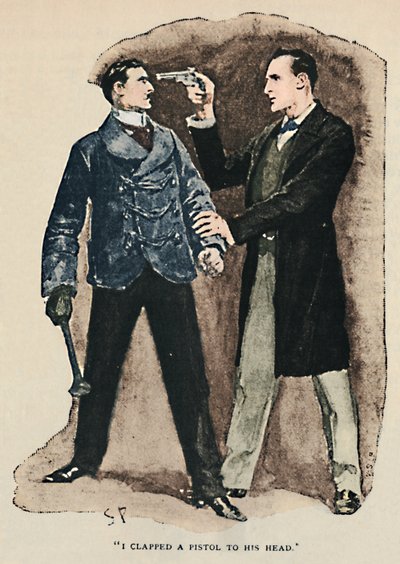 Löysin pistoolin hänen päähänsä, 1892 tekijältä Sidney Paget