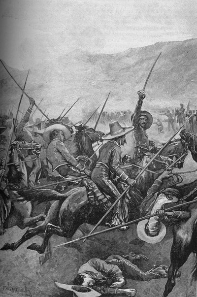 The Mexican Lancers Charged The Illinois Soldiers, 1902 tekijältä Sidney Paget