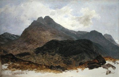 Mountain Study (öljy paneeliin) tekijältä Sidney Richard (circle of) Percy