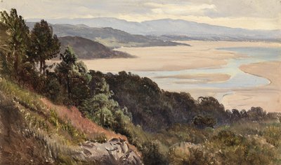 Lancaster Sands (öljy paperille) tekijältä Sidney Richard Percy