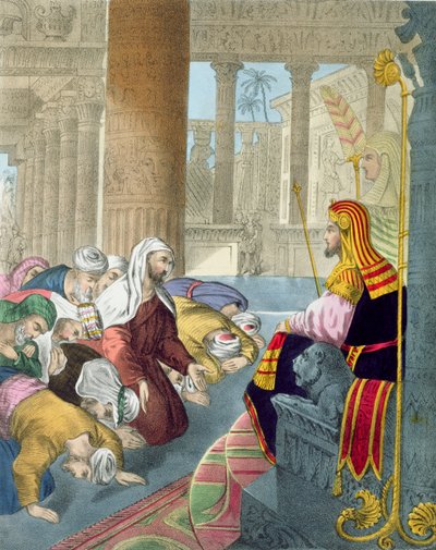 Joseph vastaanottamassa veljiensä kunnioitusta, Edward Goverin painamasta Raamatusta, 1870-luku tekijältä Siegfried Detler Bendixen