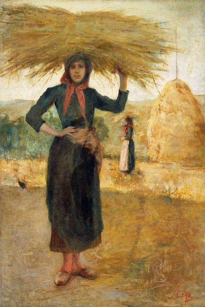 Heinäntekijät, noin 1890, kirjoittanut Silvestro Lega (1826-1895), öljy kankaalle tekijältä Silvestro Lega