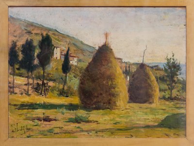 Heinäsuovasta auringossa, n. 1890 (öljy aluksella) tekijältä Silvestro Lega