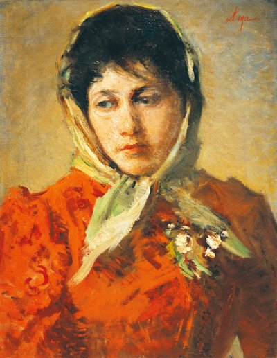 La scellerata (Paha nainen), kirjoittanut Silvestro Lega (1826-1895), öljy kankaalle, 50x38 cm tekijältä Silvestro Lega