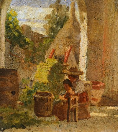 Maalaismainen loggia, Country Study -triptyykki tekijältä Silvestro Lega