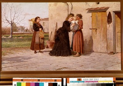 Vierailu sairaanhoitajan luona (öljy kankaalle tekijältä Silvestro Lega