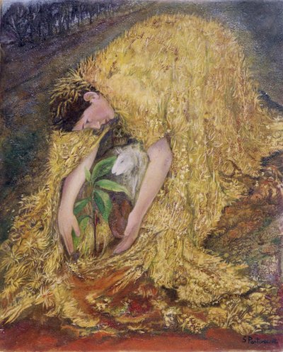 Puutarhuri, 2002 (öljy gessoed-paneelille) tekijältä Silvia Pastore