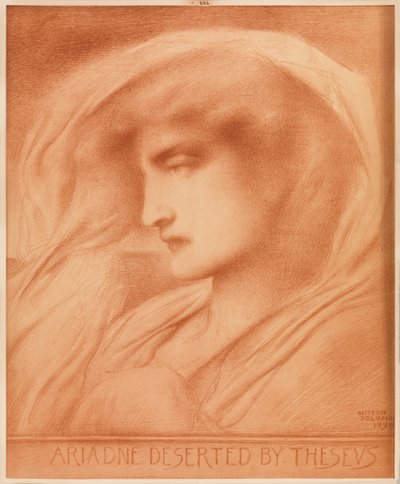 Theseuksen autiomaa Ariadne (valokuvaus seepianvärisenä) tekijältä Simeon Solomon