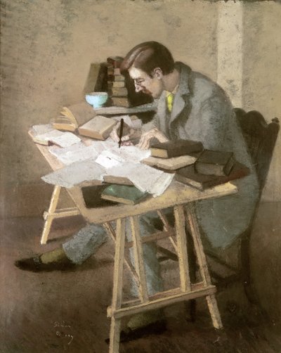 Lytton Stracheyn muotokuva (pastelli paperille) tekijältä Simon Albert Bussy