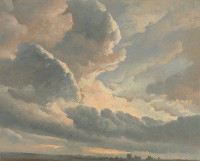 Tutkimus pilvistä auringonlaskun kanssa lähellä Roomaa tekijältä Simon Alexandre Clément Denis