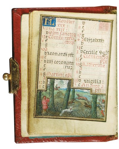 Folio pienoiskirjasta Tuntikirja, Rooman käyttö, Bruggessa tekijältä Simon Bening