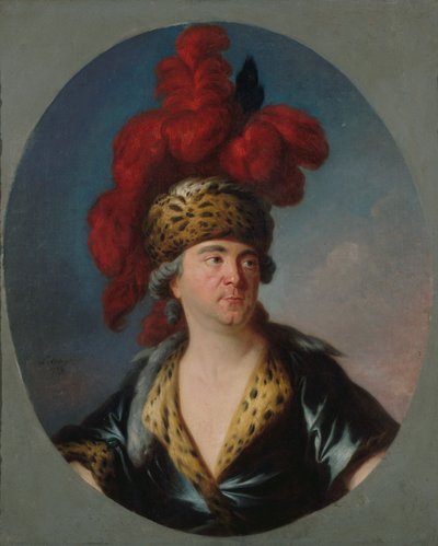 Muotokuva Henri-Louis Lekainista 1728-1778 Tšingis-kaanina näytelmässä..., 1750-luvun loppu. tekijältä Simon Bernard Lenoir