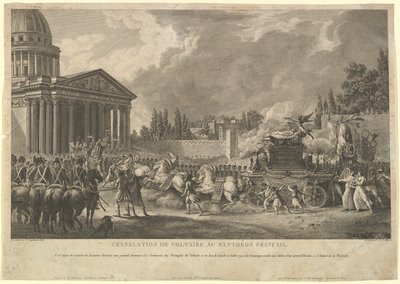 Voltairen käännös ranskalaisessa pantheonissa, 1817. tekijältä Simon Charles Miger