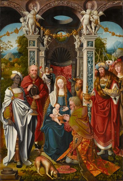 The Adoration of the Magi, 1500-luvun toinen neljännes (öljy (temperalla?) taulussa) tekijältä Simon Claesz van Waterlant