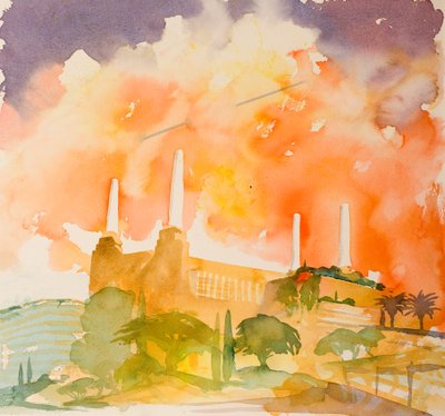Battersea Beautiful, 2016 (akvarelli) tekijältä Simon Fletcher