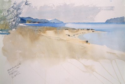 Ranta Amanohashidate, 2000 (akvarelli) tekijältä Simon Fletcher