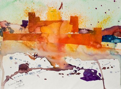 Birkat al Marez, Oman II, 2004 (akvarelli) tekijältä Simon Fletcher