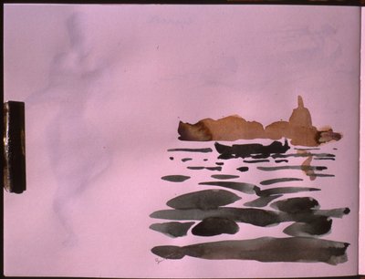 Kanaalivene, Venetsia (akvarelli paperille) tekijältä Simon Fletcher
