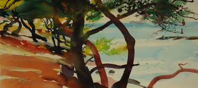 Caro, Martigues, 2007 (akvarelli) tekijältä Simon Fletcher
