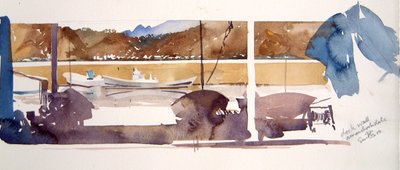Telakkaseinä Amanohashidate, 2000 (akvarelli) tekijältä Simon Fletcher